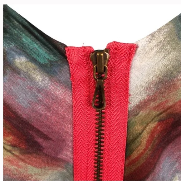 Rachel Roy Midi Wrap Assymetrical Watercolour dress - Picture 5 of 5